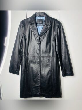 Adler Black Leather Button-Front Men's Jacket
